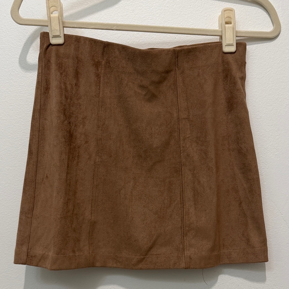 Gentle Fawn Brown Faux Suede Mini Skirt